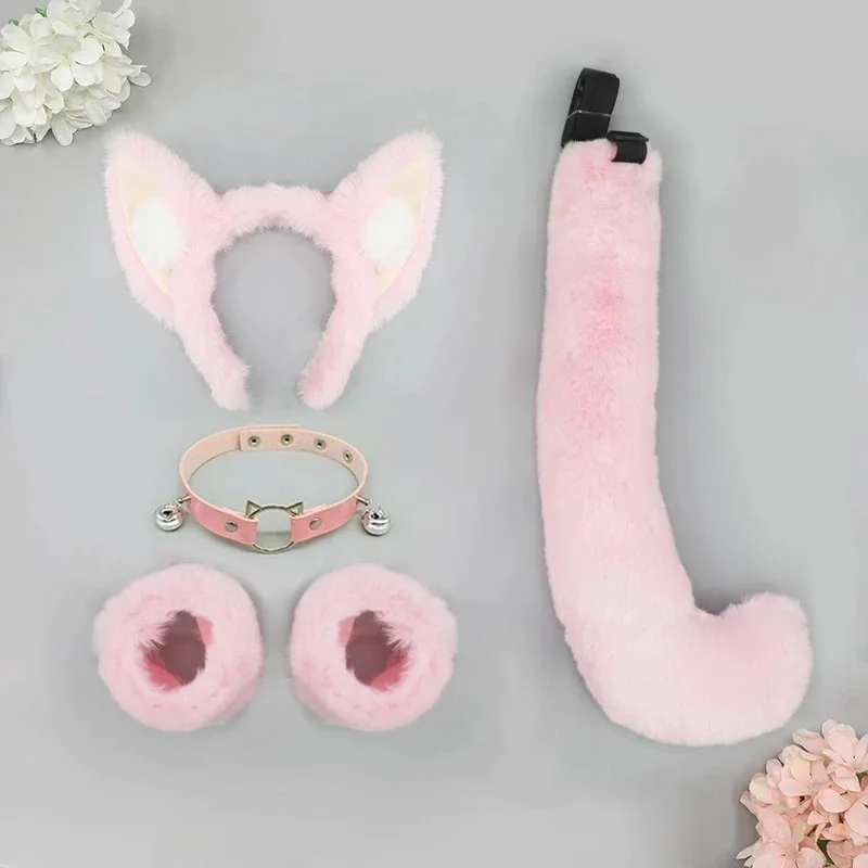 Handwork Faux Fur Fox Ears Headwear Animal Fursuit Furry Ear Hairhoop Headband Cosplay Performance Props
