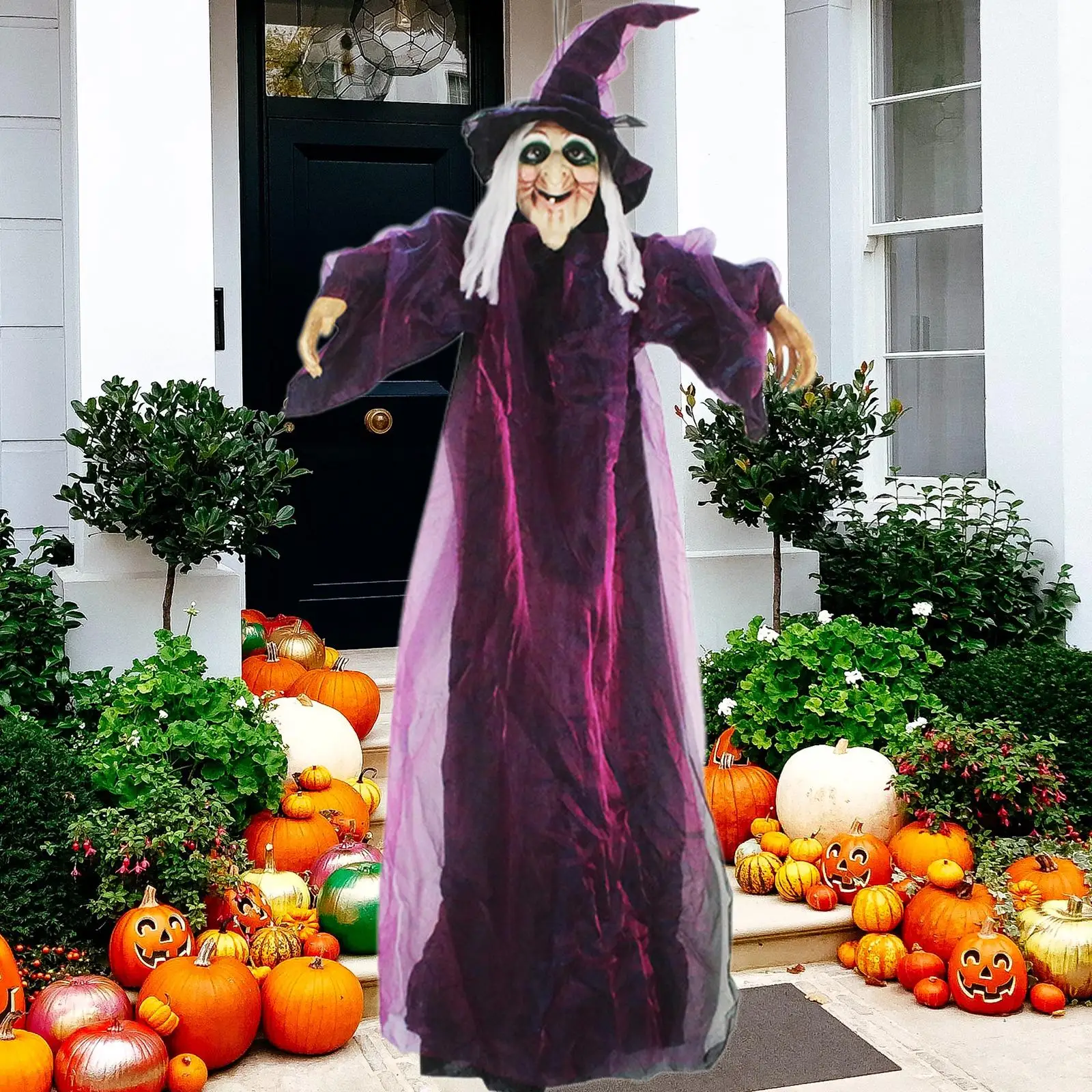 

Хэллоуин висит ведьма Хэллоуин украшения 71-дюймовые жуткие звуки с подсветкой