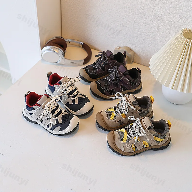 Children's Sneakers 2025 Autumn Boys Outdoor Non Slip Hiking Shoes Lightweight Comfortable Soft Sole Girls Fashion Running Shoes
