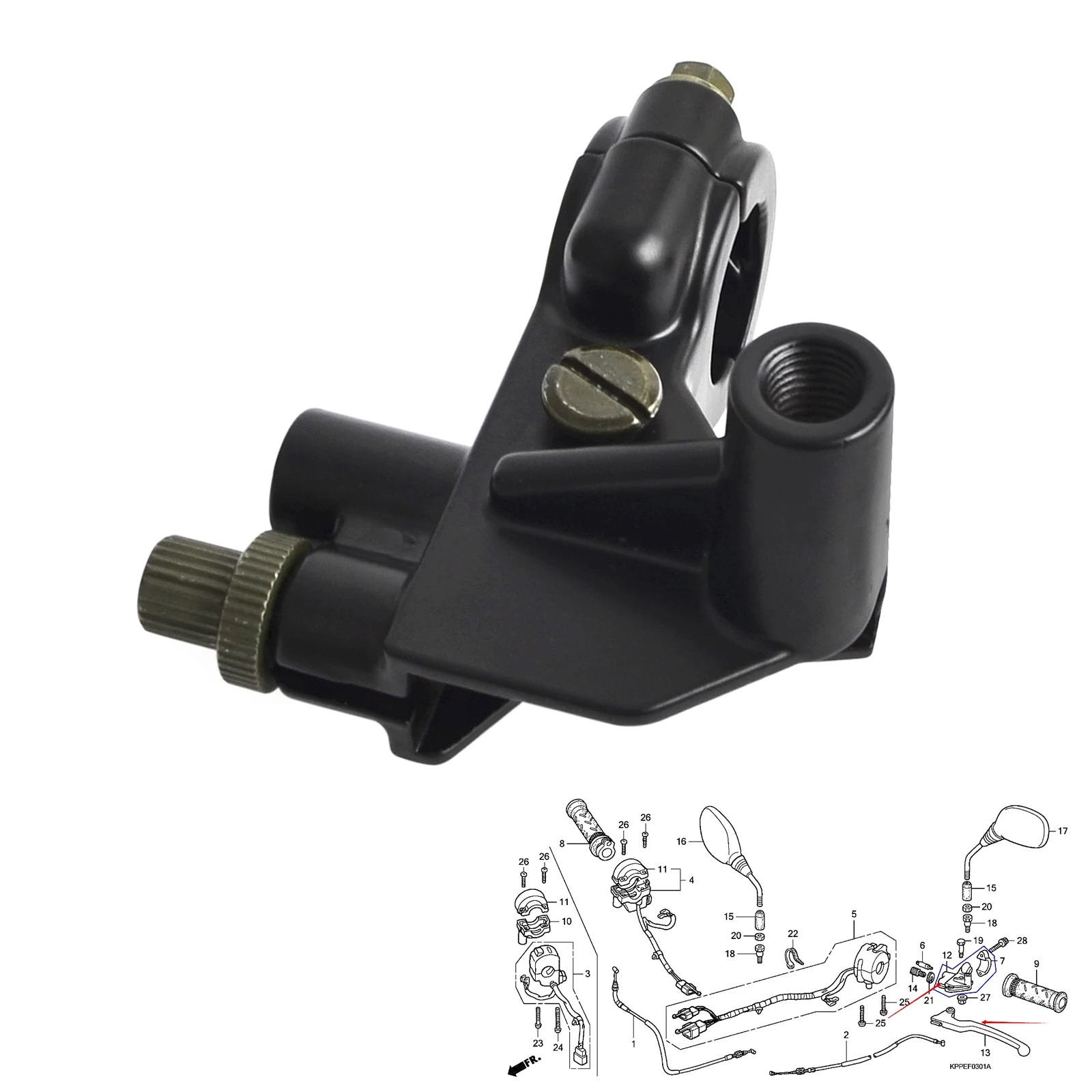 Держатель зеркала рычага сцепления для Honda CBR125R JC34 JC39 JC50 2004-2016 R4 R5 RS5 RS6 RW5 RW6 RW7 RW9 RWA RWB RWC