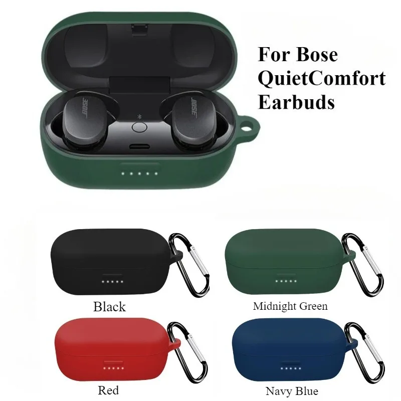 

1PC Soft Silicone Protective Case For QuietComfort Earbuds Case Cover Shockpoof Wireless Bluetooth Earphone Case With Hook