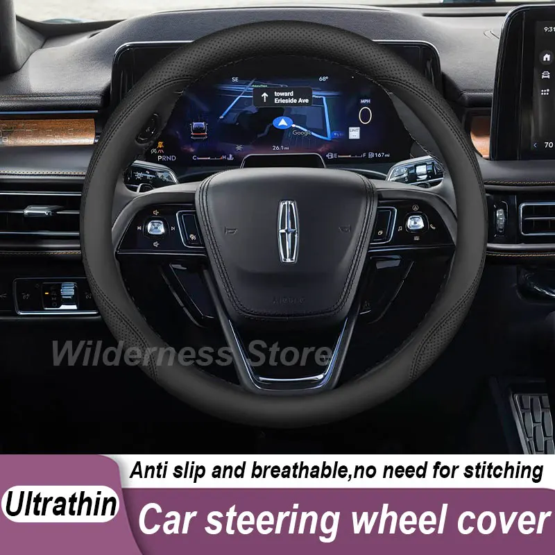 Hot Sales Car Steering Wheel Cover For Lincoln Aviator Grand Touring 2020-2027 Leather Auto Interior Lincoln Aviator Accessories