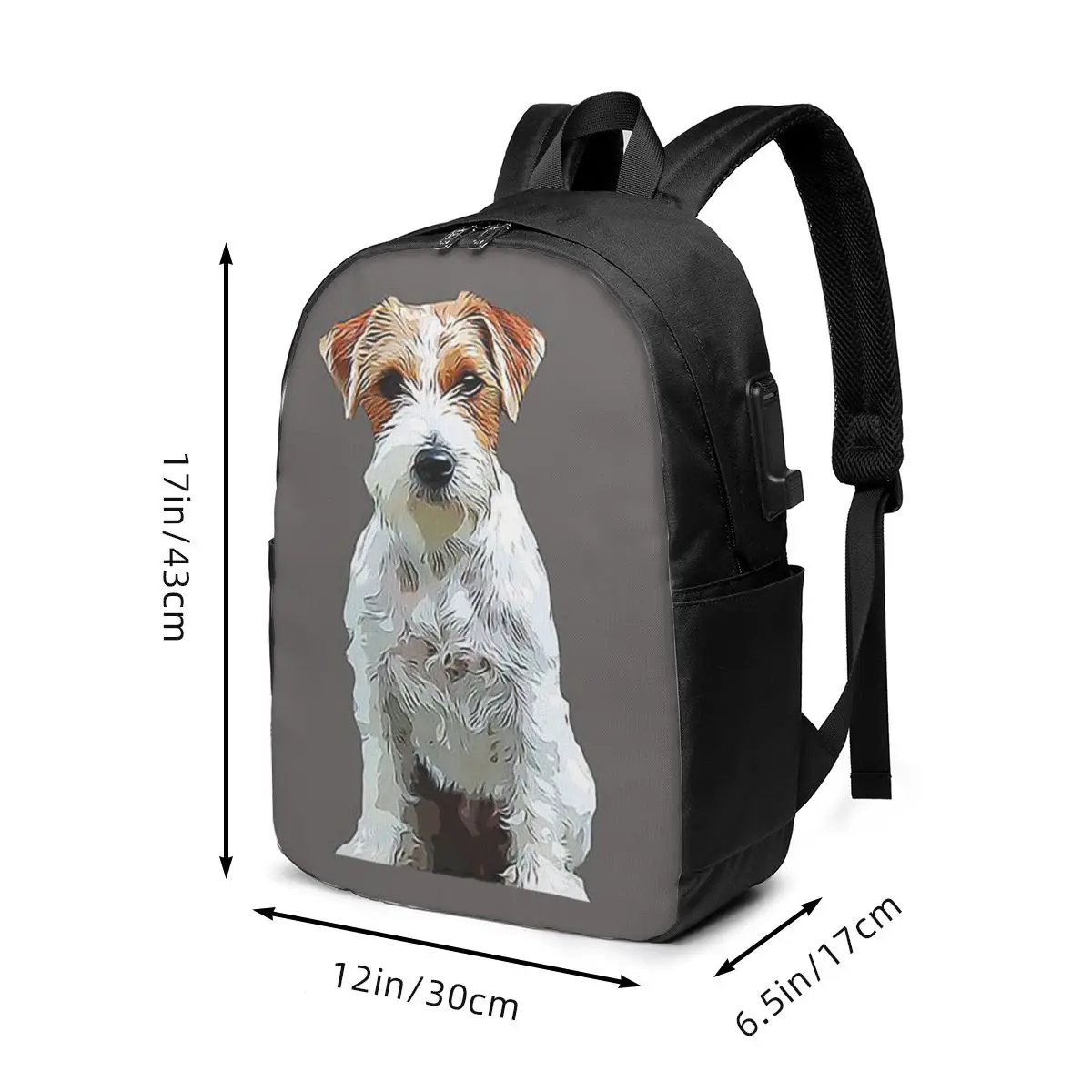 Dog Jack Russell Terrier Rough Coat Backpack Travel Notebook Bag Computer College Student School Bag Shoulder Bags for Men Women