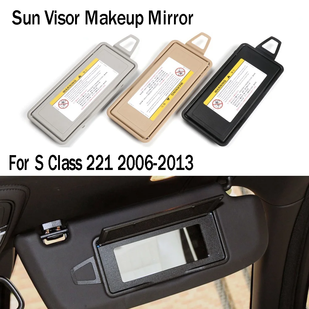 Car Interior Sun Shade Visor Makeup Cosmetic Mirror Cover 2218104117 for S Class W221 2006-2013 Gray Right