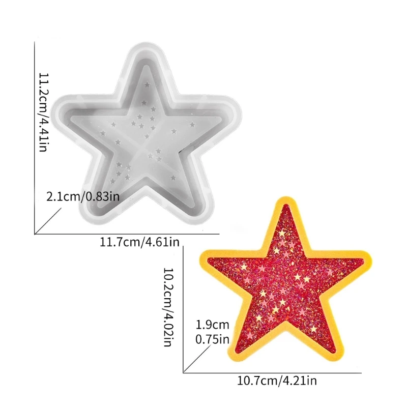 Kristallen epoxyhars mal Stervorm Ornament Siliconen mal voor huisdecoratie