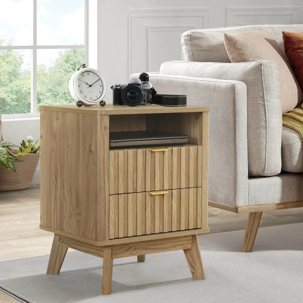 Fluted 2-Drawer Nig…