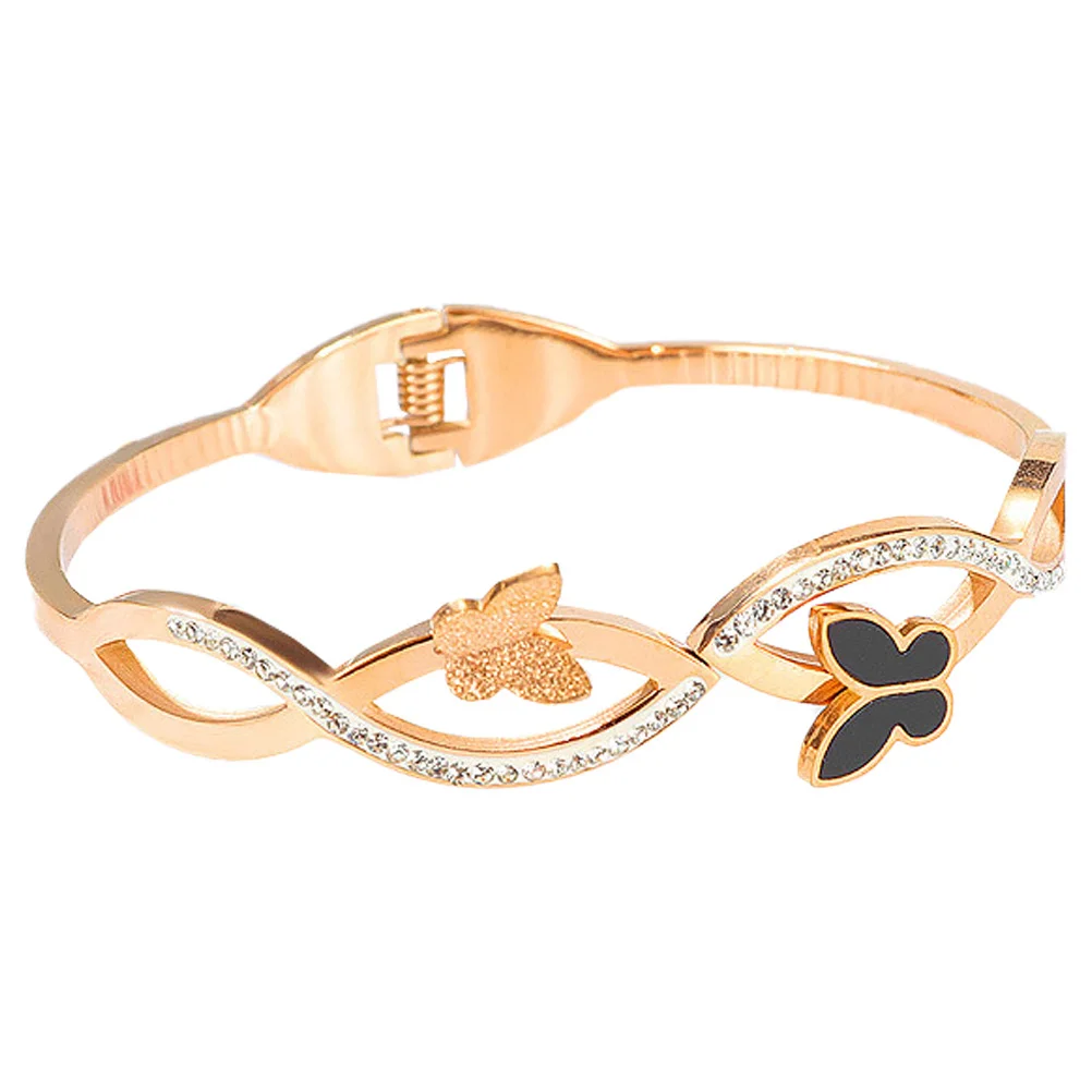 

1Pcs Titanium Steel Butterflies Bracelet Hollow Design Stylish Wrist Chain Decoration Creative Women Bangle Fashion Jewelry