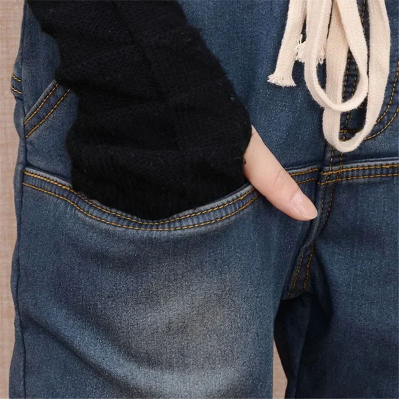 Arrival Winter Warm Jeans Women Thicken Fleece Skinny Harem Pants Trousers Elastic Waist Denim Trousers Plus Size Pants C1504