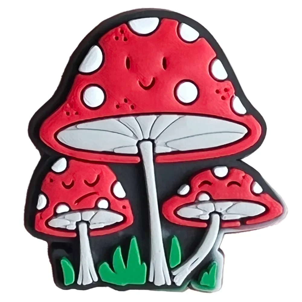 Cute Mushroom Shoe Charms for Crocs Accessories Charms Clogs Bubble Slides DIY Shoe Decoration Buckle Party Gifts