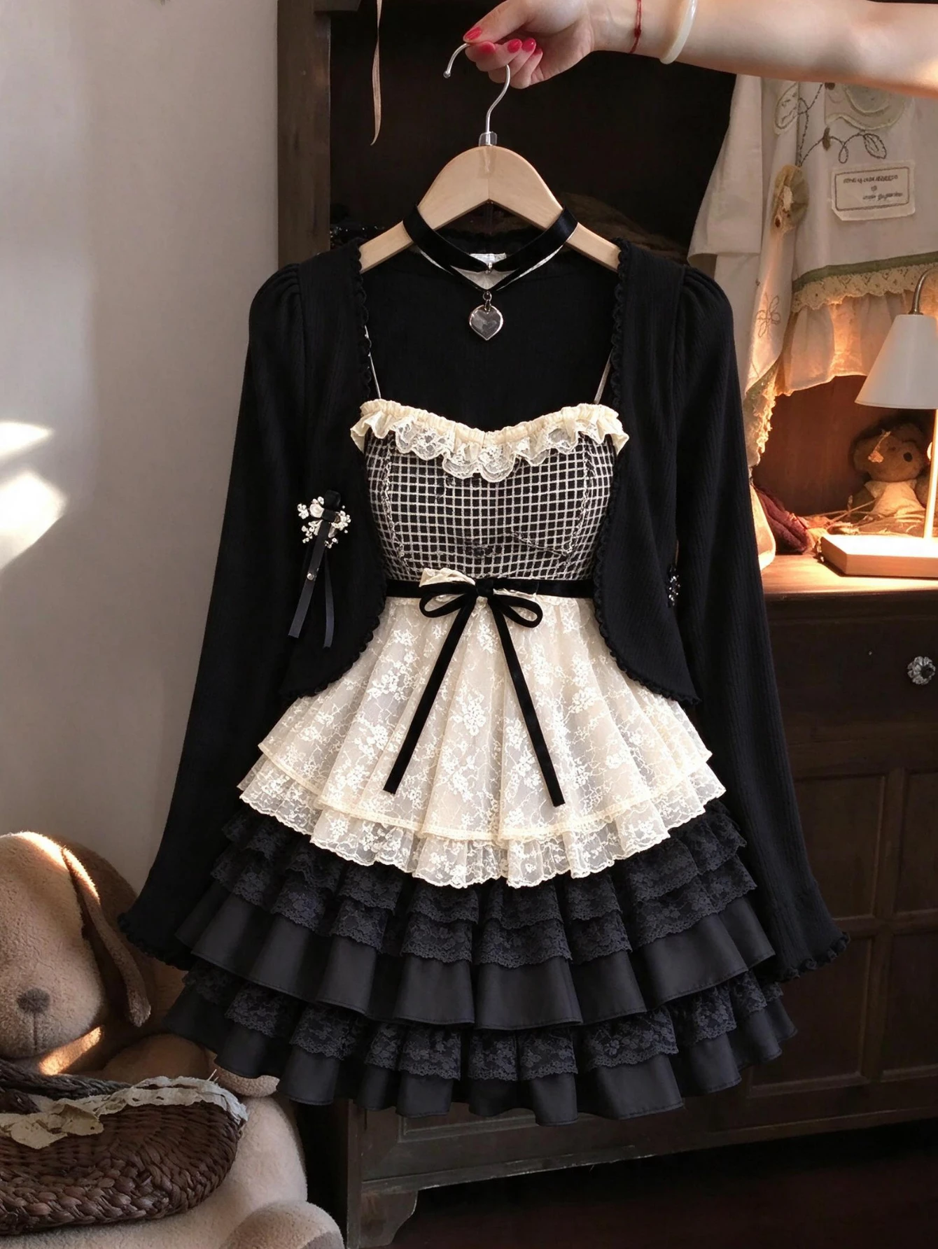 Sweet Cool Vintage Women 2 Piece Matching Outfit Y2K Japanese Preppy Kawaii Retro Style Tops Skirt Korean Daily Wear Set