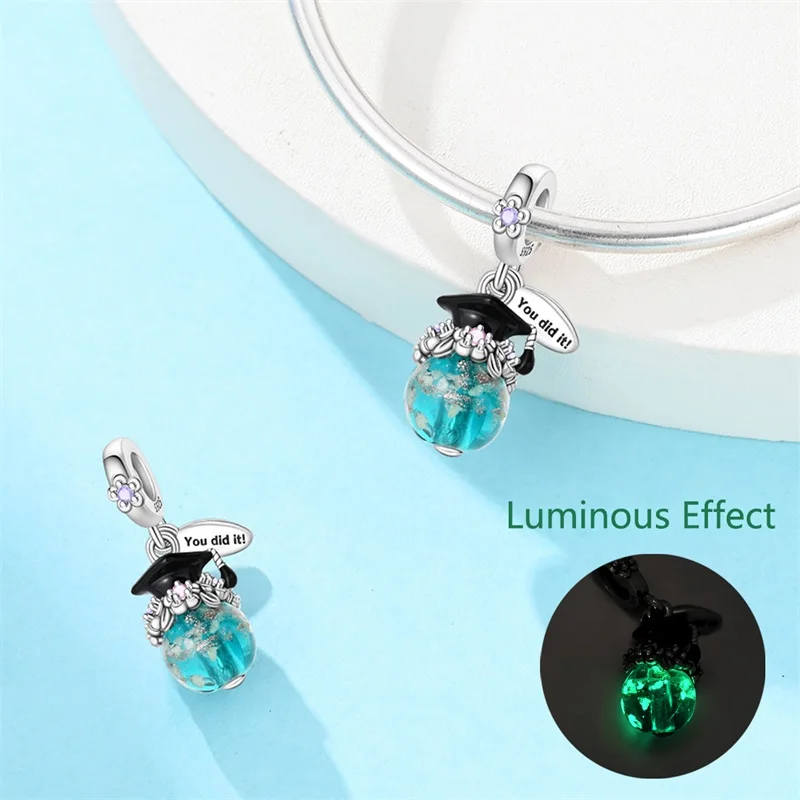 925 Sterling Silver Young Graduates Charms Pendant Fit Original Bracelet DIY Women Exquisite Graduate Anniversary Jewelry Gifts