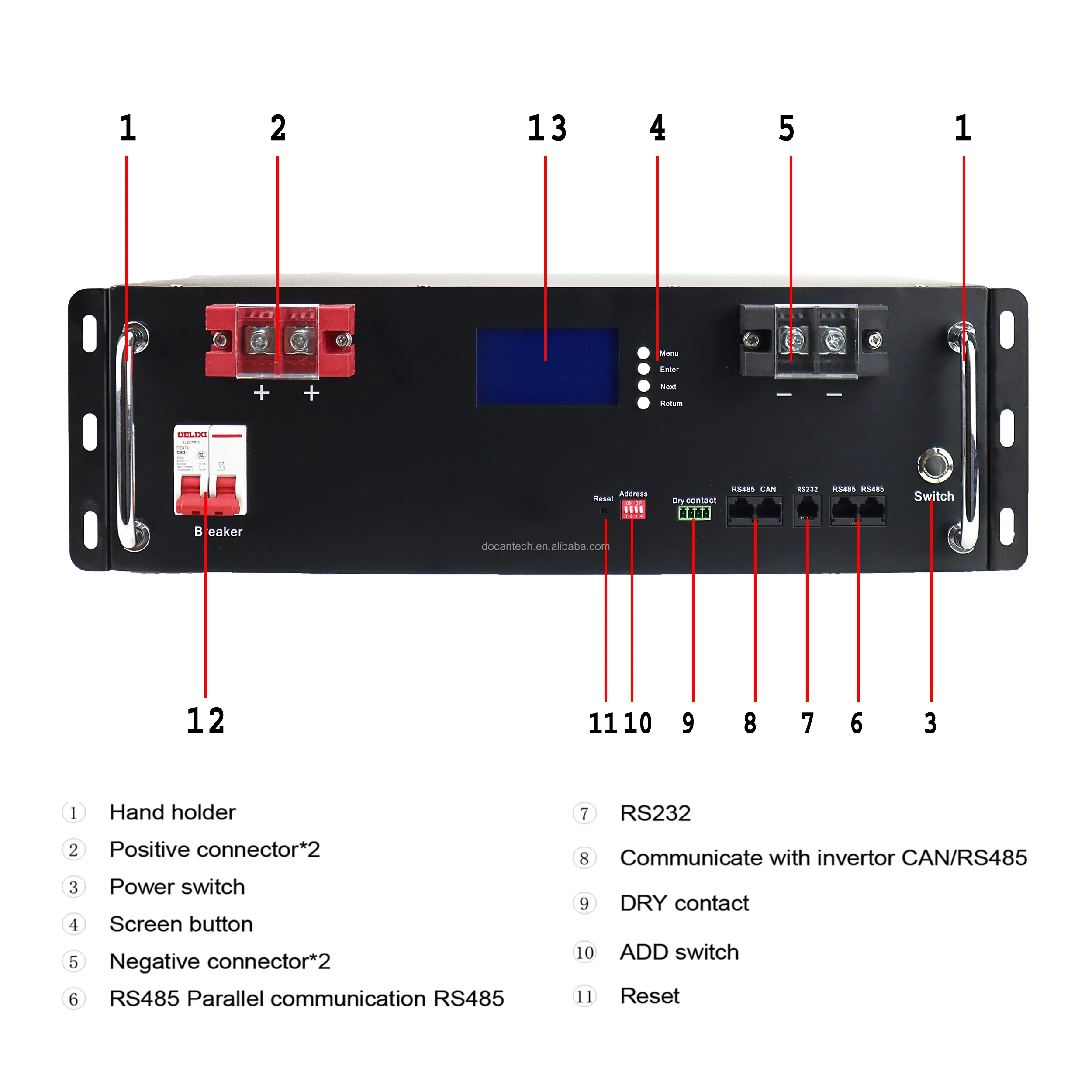 5KWh 10KWh 15kwh 24V 48V 51.2V 100Ah 200ah 300ah Deep Cycle Server Rack Mount Lifepo4 Battery Pack for Home Solar Storage