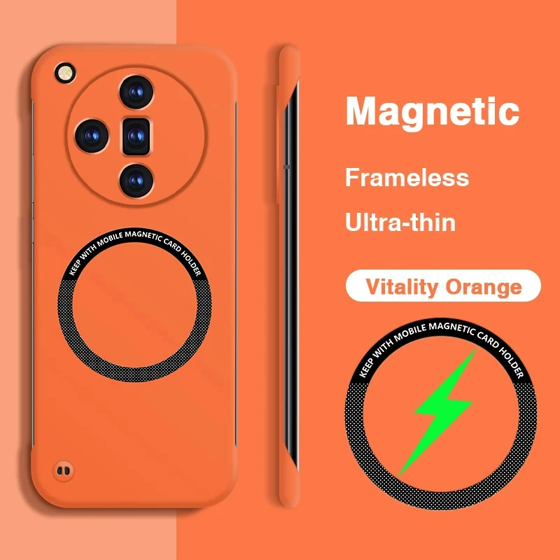 Fundas de teléfono con carga inalámbrica magnética ultrafina para Oppo FindX7 Find X7 Ultra X7Ultra 5G, PC duro para cubiertas sin marco Magsafe
