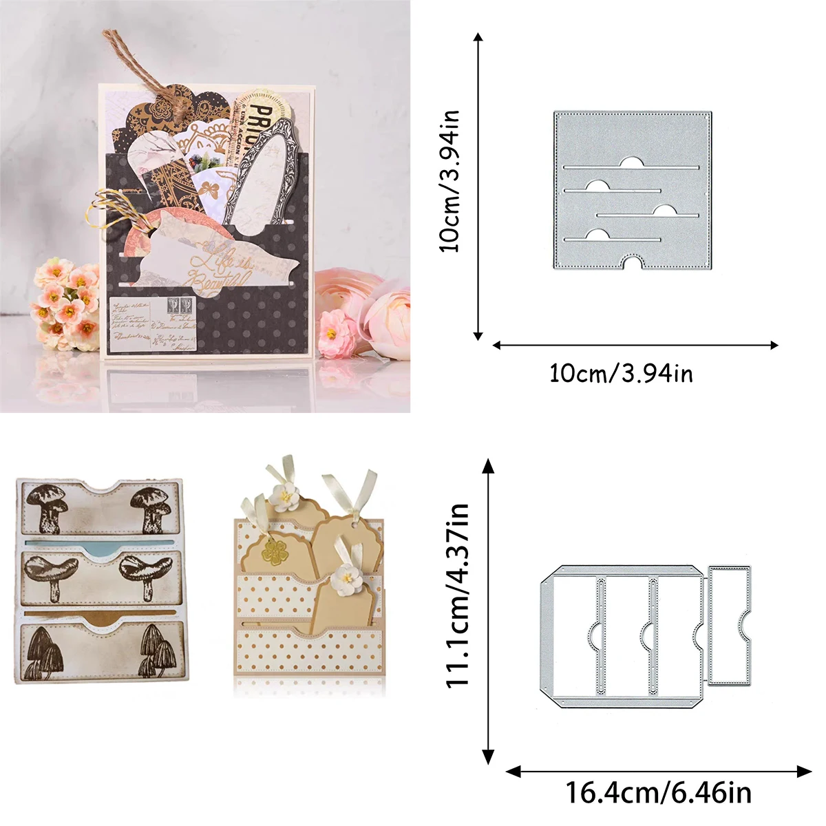 Multi-layer pocket material storage cutting mold paper art embossing scrapbook handicraft cutting dies 2024 new arrivals