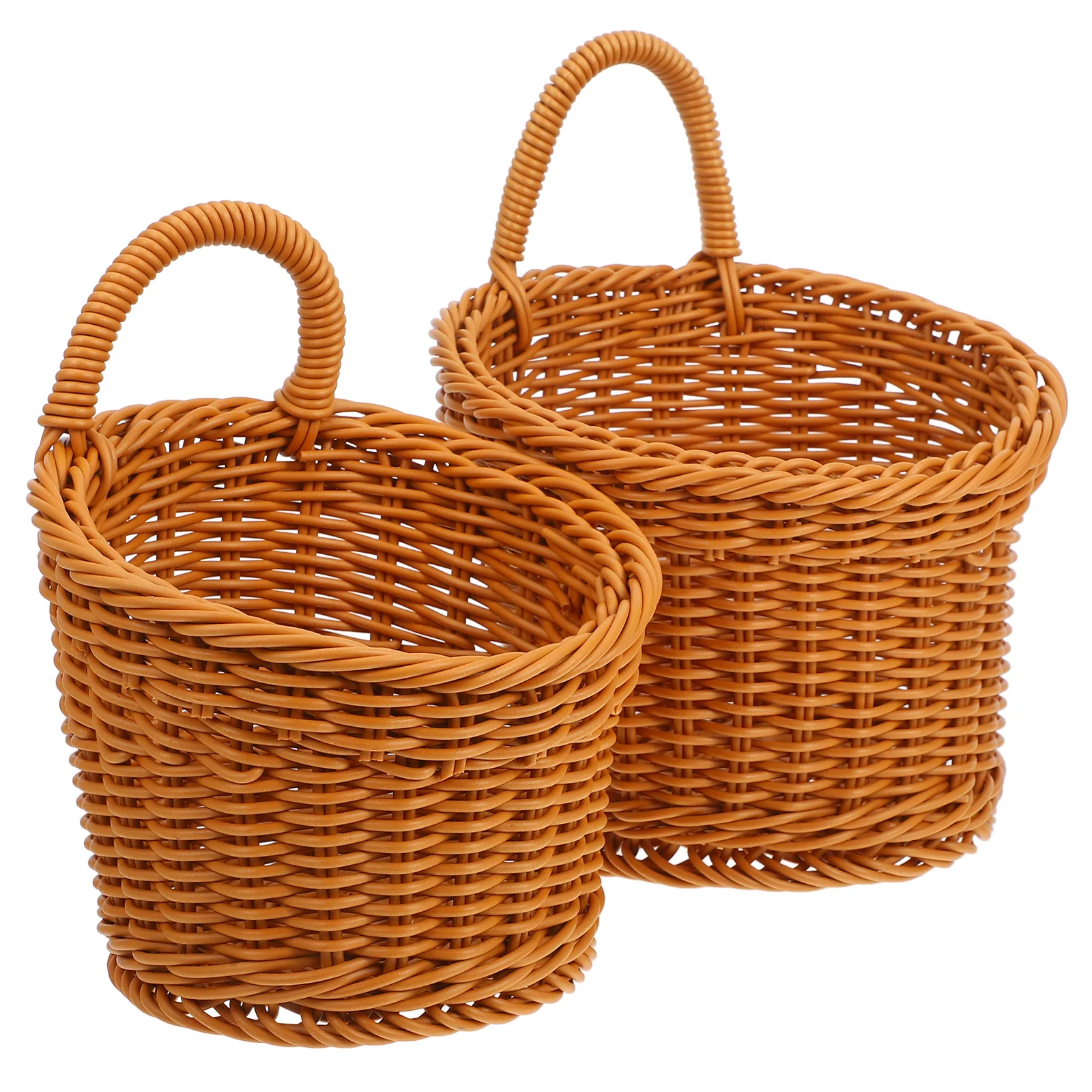 2 Pcs Onion Ginger Garlic Storage Basket Wall Hanging Flower Baskets Fruit Vegetable Woven