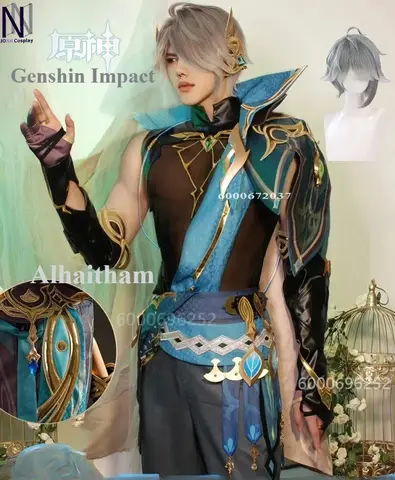 Genshin Impact Game Sumeru Alhaitham Cosplay Costume Al Haitham Men Uniform Halloween Halloween Carnival Role Play Party Outfits