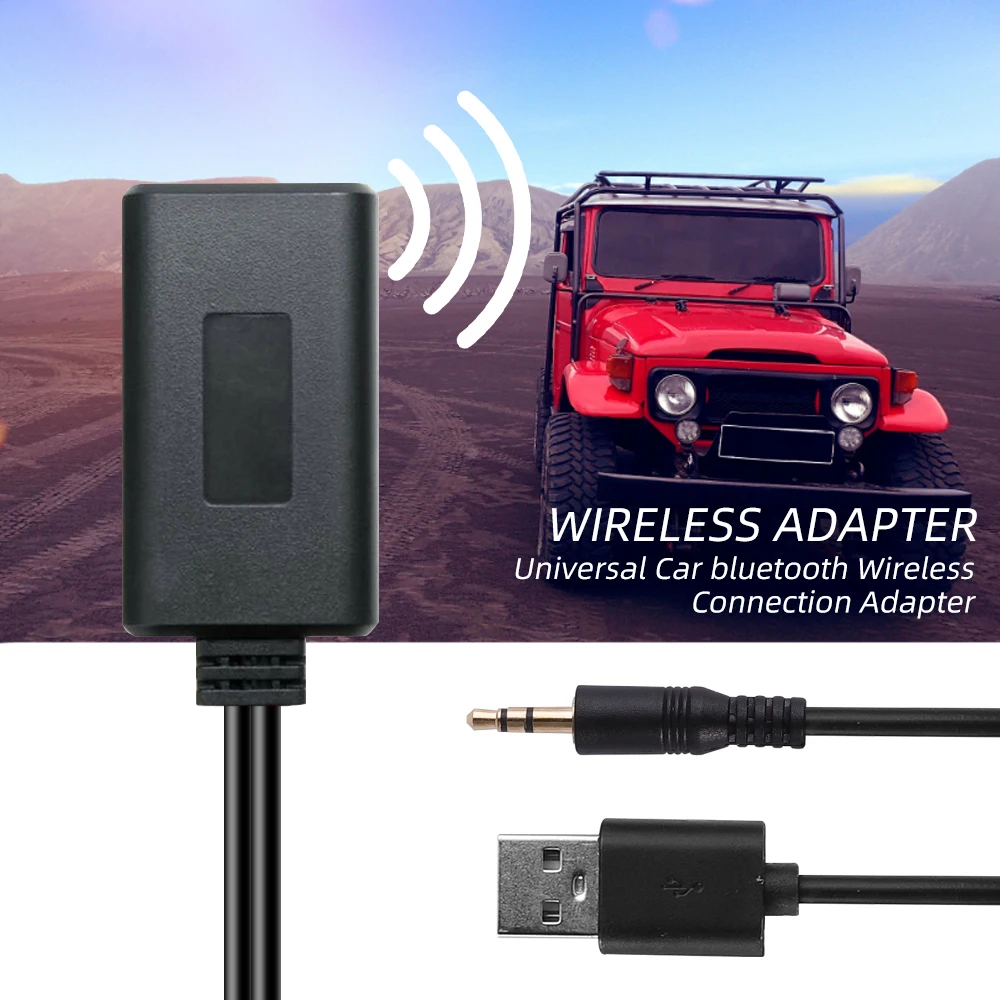 Car Universal Wireless Bluetooth-compatible Receiver USB 3.5mm Aux RCA Media Bluetooth 5.0 Music Player Audio Cable Adapter
