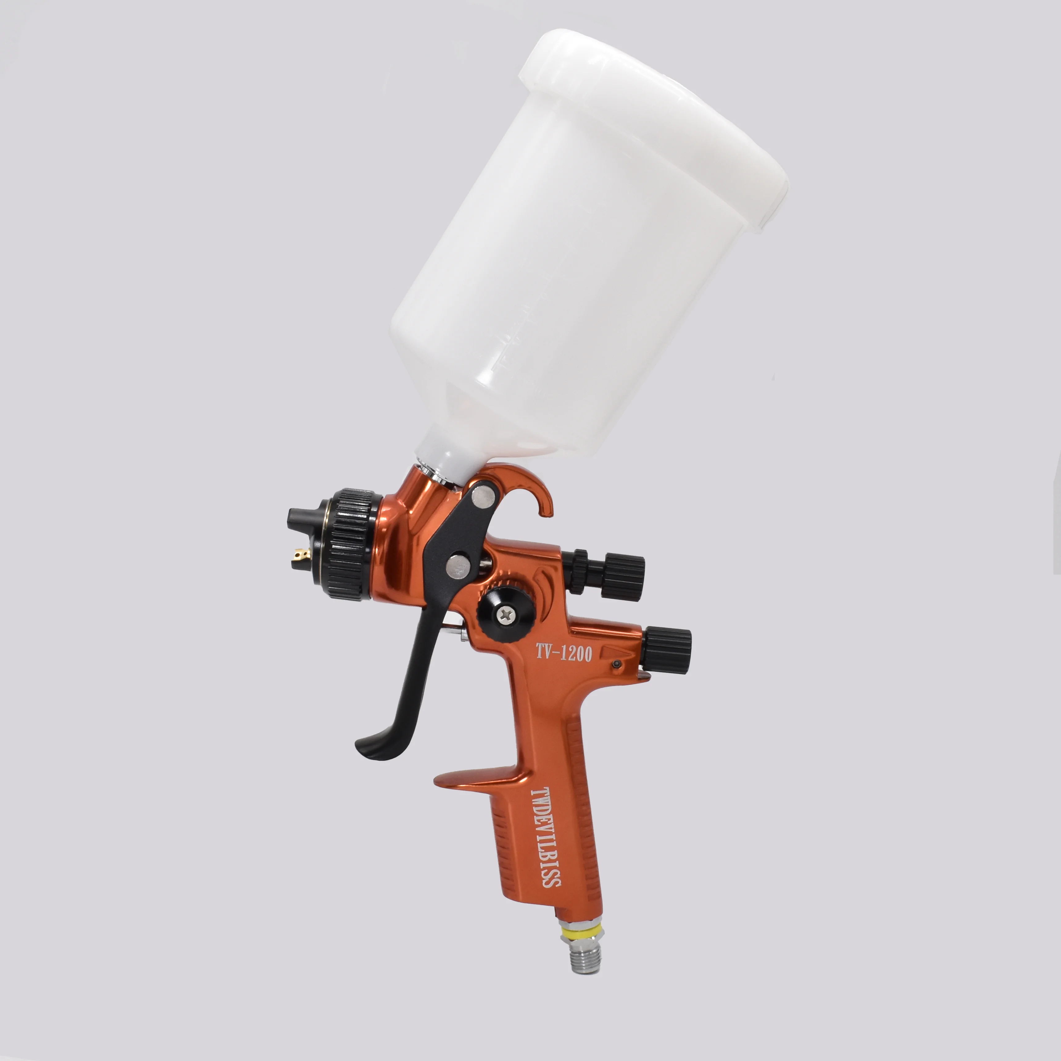 PISTOLA DE PULVERIZACIÓN HVLP de TV-1200 de alta calidad, boquilla de 1,3 MM, aerógrafo de pintura para coche de 600cc con manómetro, pistola de pintura en aerosol para pintura de coches