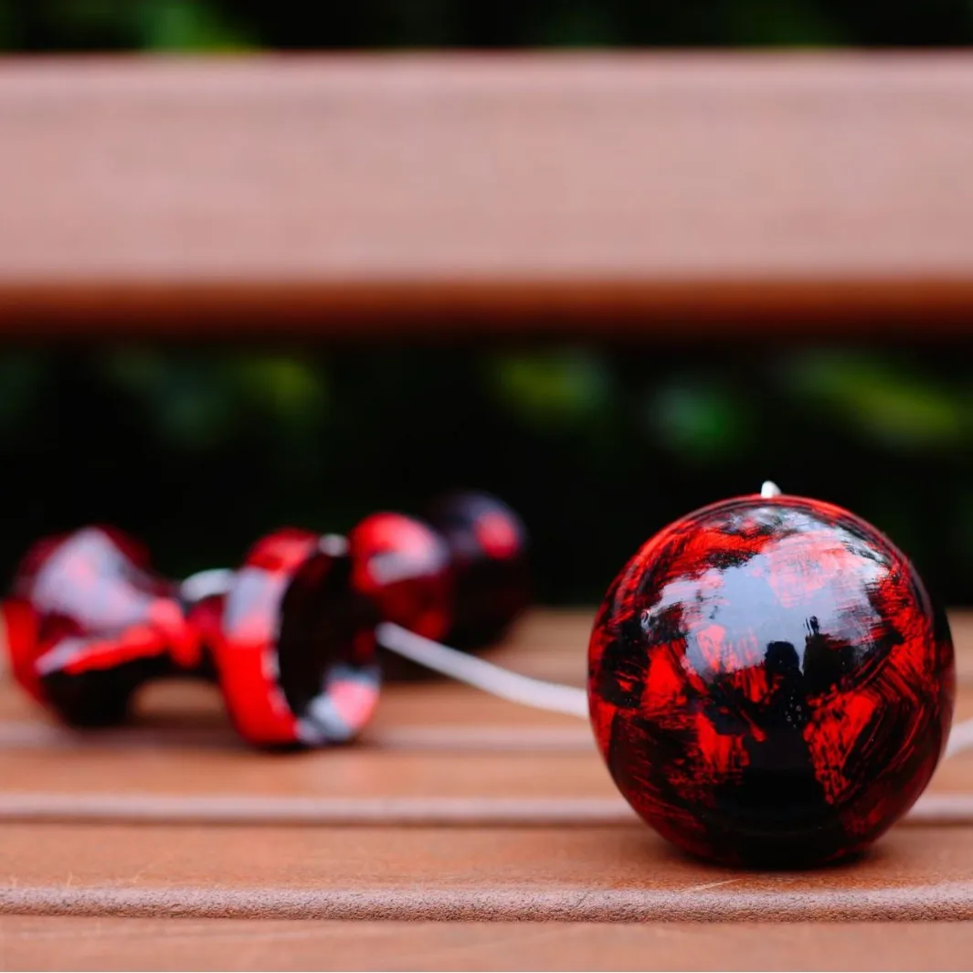 Graffiti Red Trick Ball Wood Kendama Toy Outdoor Fitness Balls Train Eye-hand Coordination For Kids Adults Juggling Toy