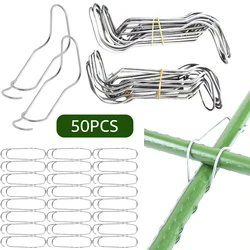 50Pcs Klamry łączące do kratek roślin Klips mocujący do rur Steely Plant Vine Wspinaczka Klatki do klatek Złącze Ogród Warzywa