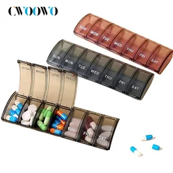 1PCS Pill Organizer-Pill Boxes for Travel, 7 Day with Braille Pill case Vitamins Fish Oil Supplements, Organizer Dispenser