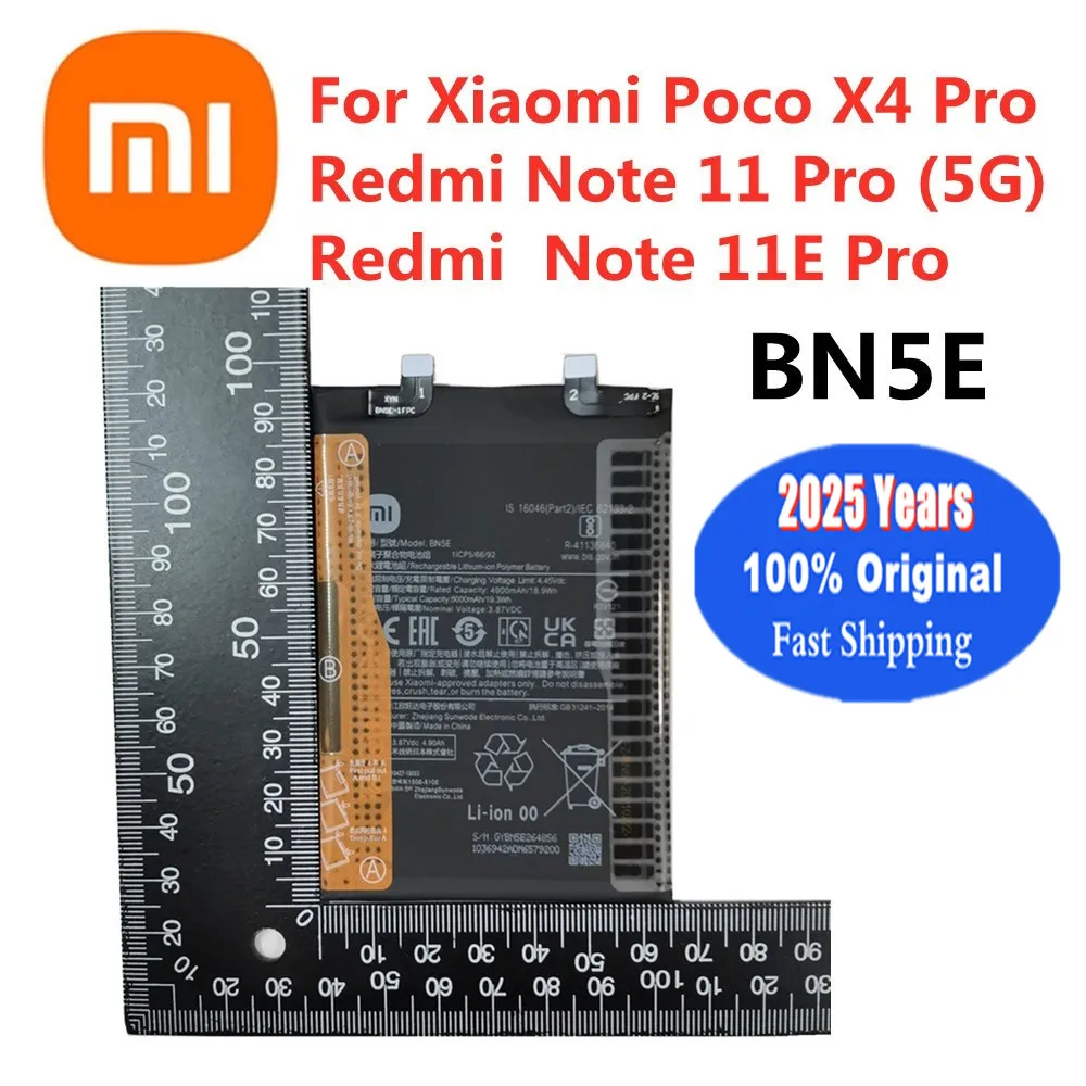 2025 Years BN5E Original Battery For Xiaomi Mi POCO X4 Pro Redmi Note 11 pro / 11E Pro 5G Phone Battery Bateria 5000mAh + Tools