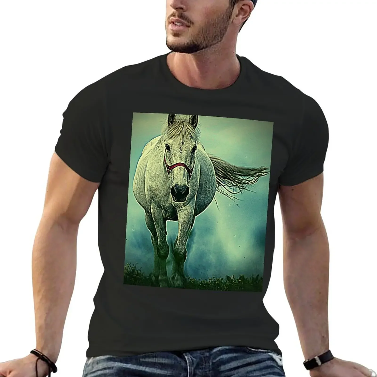 Wild White Horse T-Shirt cute tops plus size clothes clothes luxury clothes men