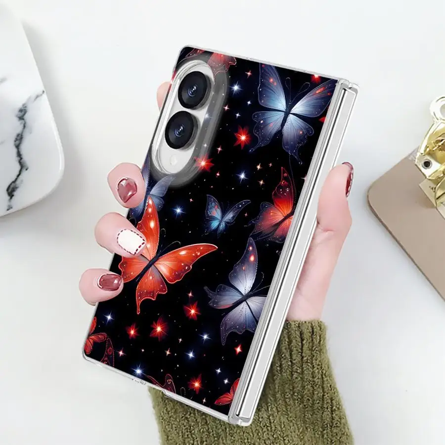 Beautiful Butterflies Case for Samsung Galaxy Z Fold 8 PC Hard Luxury ZFold8 ZFold 8 Phone Funda