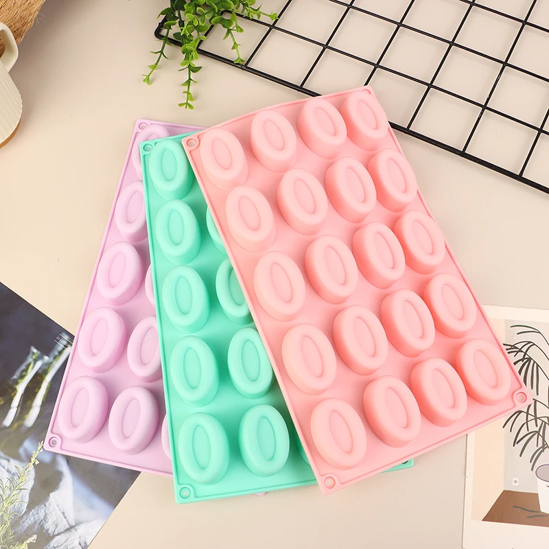 20 Holes Oval Donut Silicone Mold  Cake Pudding Dessert Mould Baking Utensils Chocolate Molds