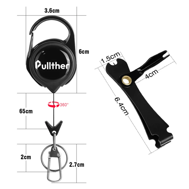 Pullther Fly Carp Fishing Line Scissors Cutter Knotter with Retractor Tackle Mini Clipper Nippers Quick Knot Tying fishing tools