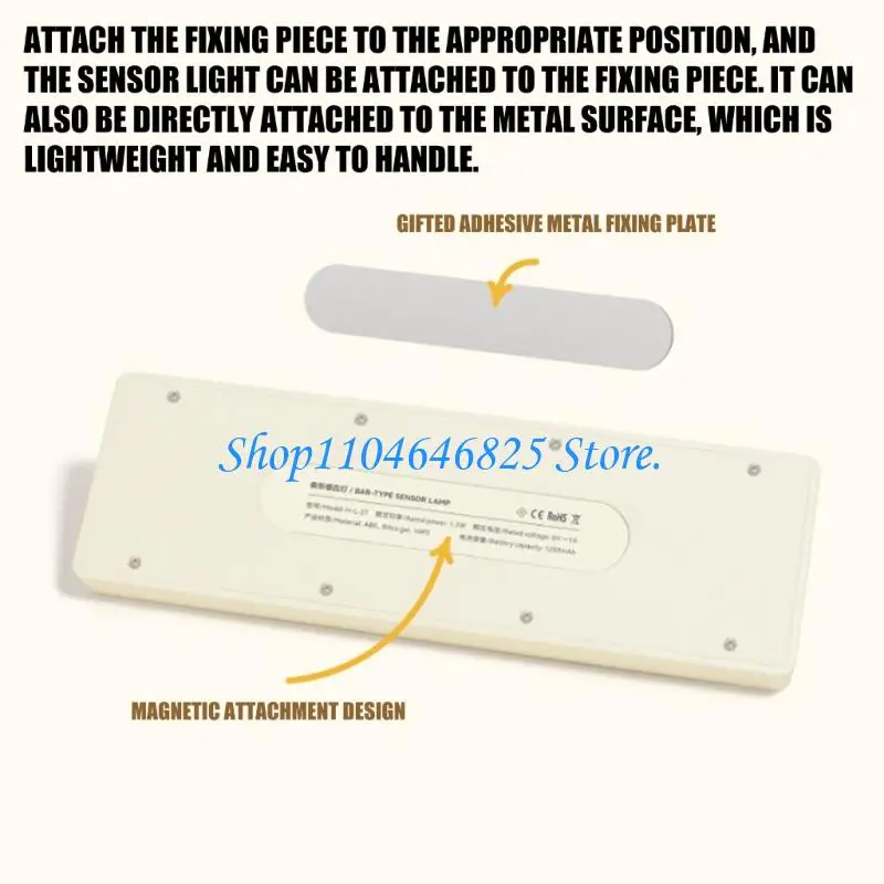 

Rechargeable Under Cabinet Lighting Cordless Motion Detection Lamp for Kitchen Cabinet, Wardrobe, Stairs Easy to Install