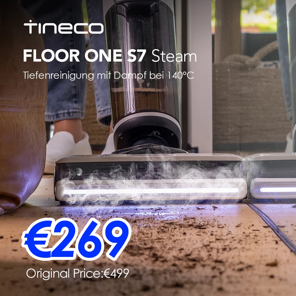 Tineco Floor One S7 Steam — vapore e batteria, niente filo