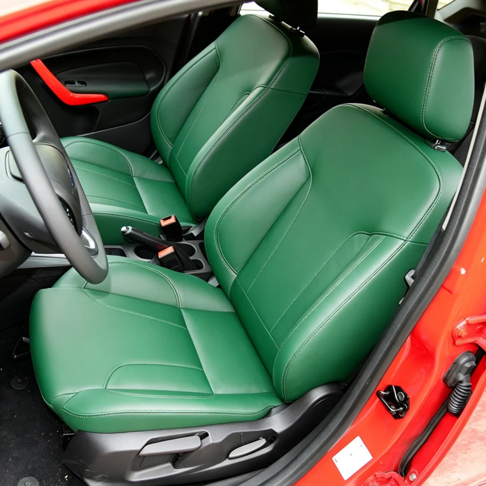 

Чехлы на сиденья автомобиля из искусственной кожи для Ford Fiesta 2009-2016, полный комплект, защитные накладки, аксессуары для стайлинга автомобиля