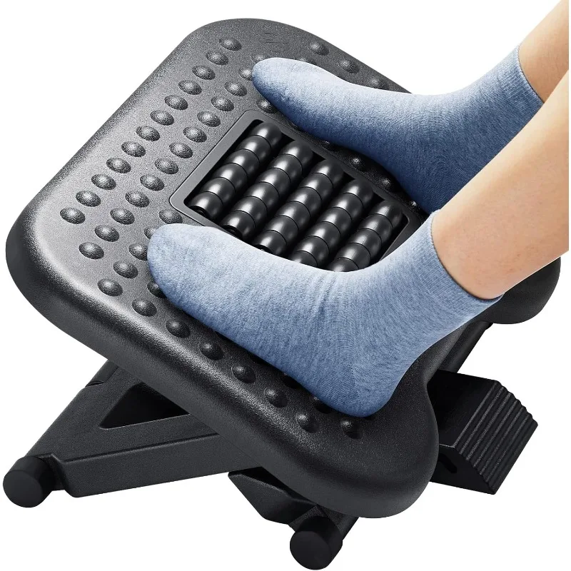 Foot Rest for Under Desk at Work,   Ergonomic Foot Stool with 3 Height Position, Degree Tilt Angle Adjustment for Home, Office