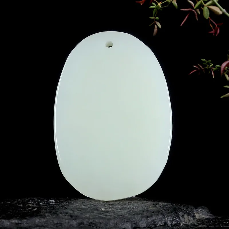 Natural Hotan Women, White Jade Laughing Buddha Pendant