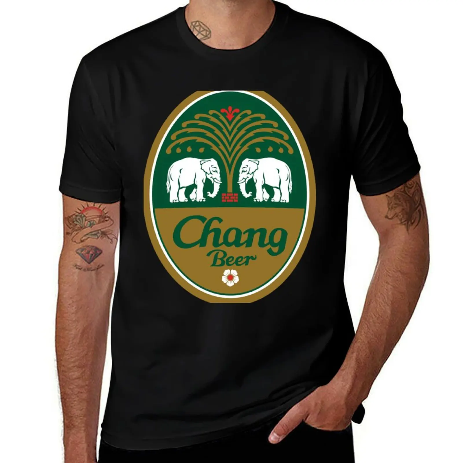 

Chang Beer Sticker T-Shirt g man t shirts for men cotton t shirt man T-Shirt