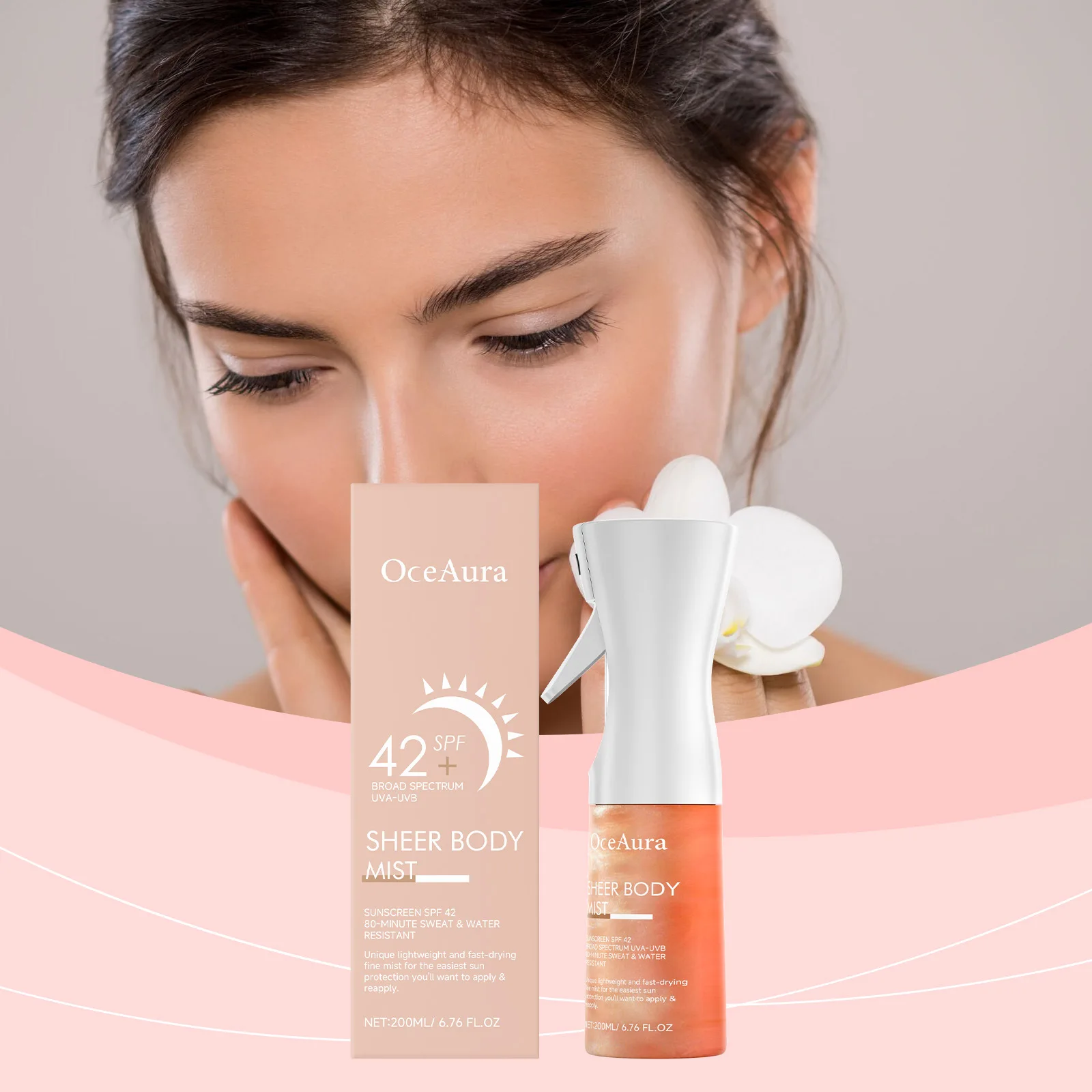 Sunscreen Spray Long Lasting Waterproof Sweatproof Oil Control Sun Protection Refreshing Non-Sticky Deep Moisturizing Body Care
