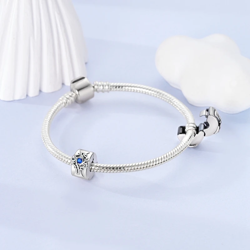 925 Sterling Silver Blue Devil Eyes Charms Airplane Globe Earth Suitcase Travel Fit Original Bracelet For Women DIY Jewelry Bead