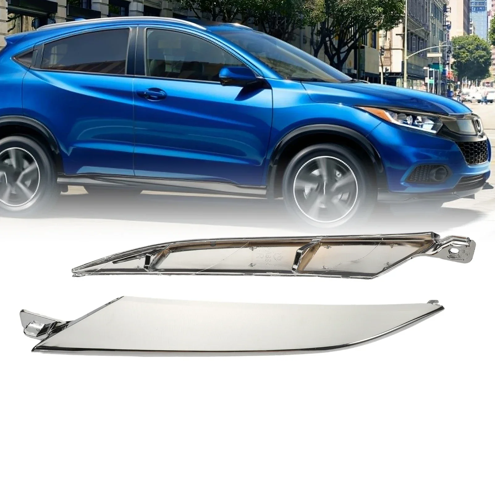 Front Hood Chrome Grille&Headlight Trim Moding Silver For Honda HRV 2019 2021 Car Acesssories Tool 71163-T7A-J01 71168-T7A-J51