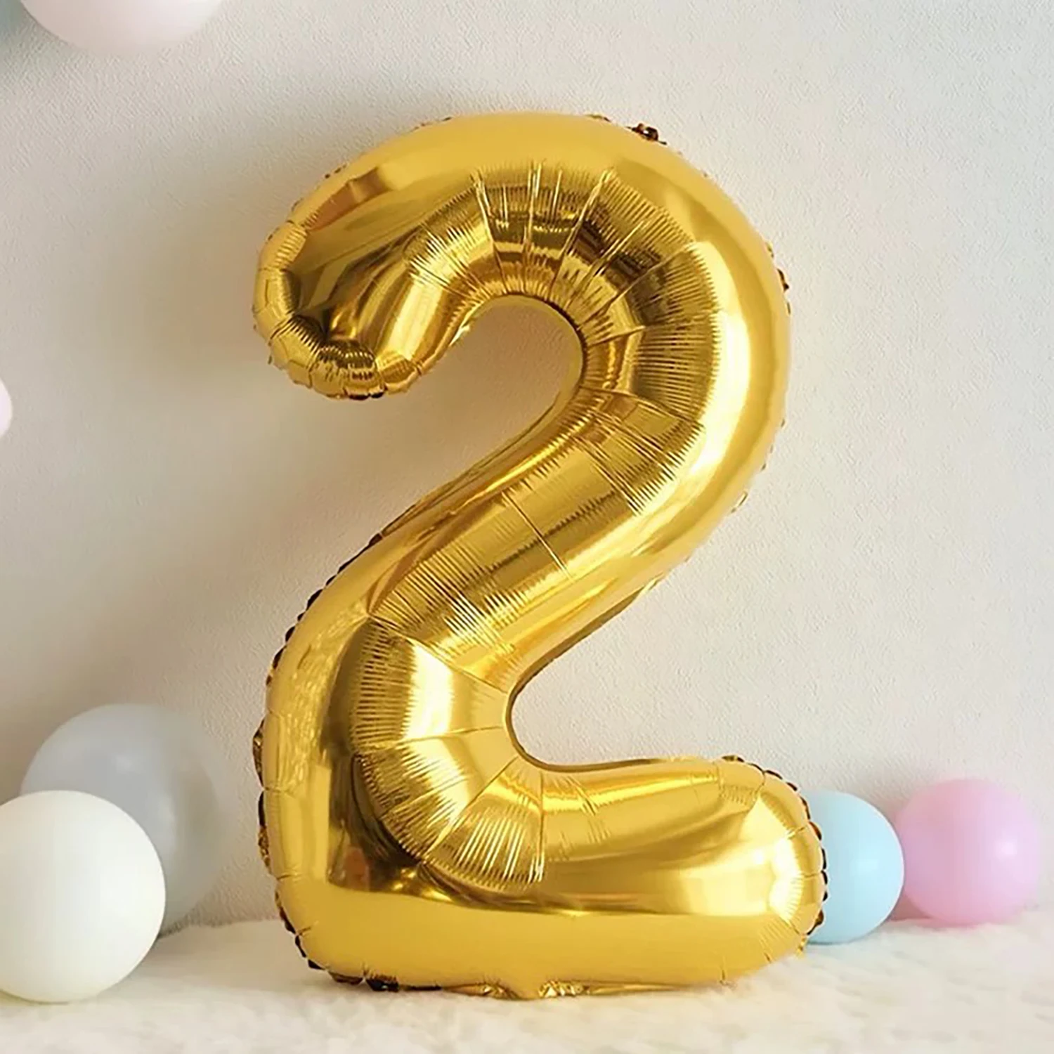 Balão digital de alumínio dourado grande de 32 polegadas para aniversário infantil, um ano de idade, decoração de festa de lua cheia.
