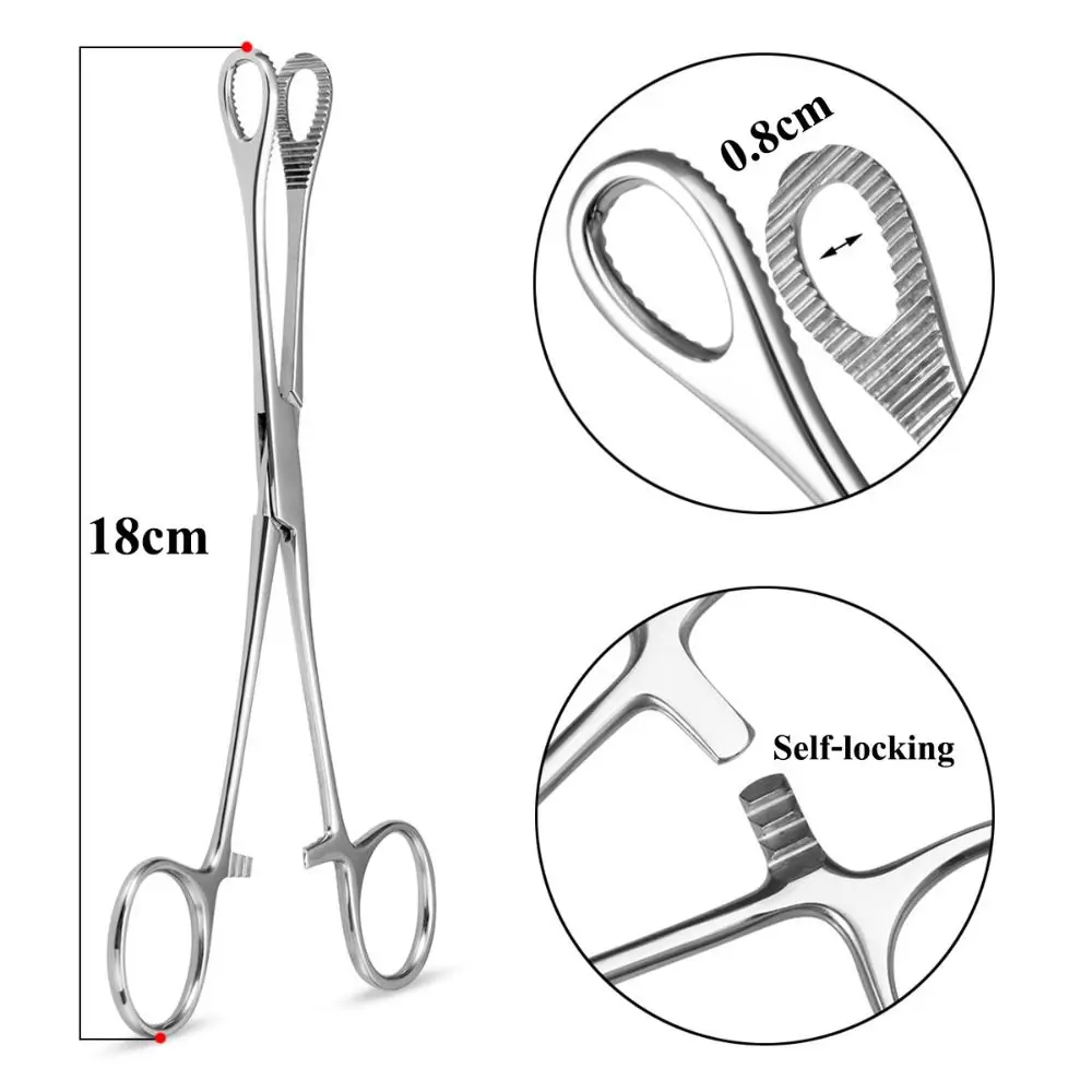 Pinças de aço inoxidável, Open Round Forceps, Triangle Forceps, Piercing Clamp, Body Jewelry Tool, Ferramenta Profissional Descartável