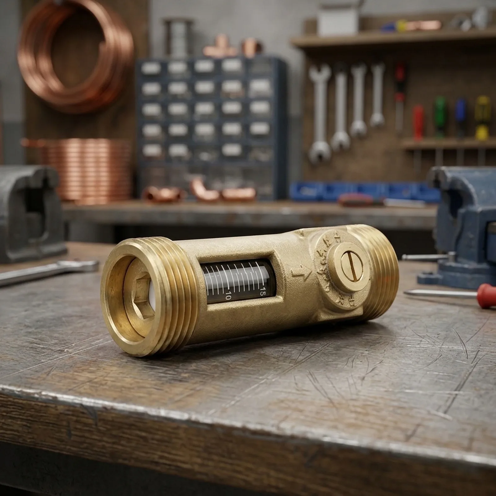 Double Threaded Connection Valve Adjustable Flow Valve Brass Ball Valve Efficient Flow Measurement Flexible Installation Options