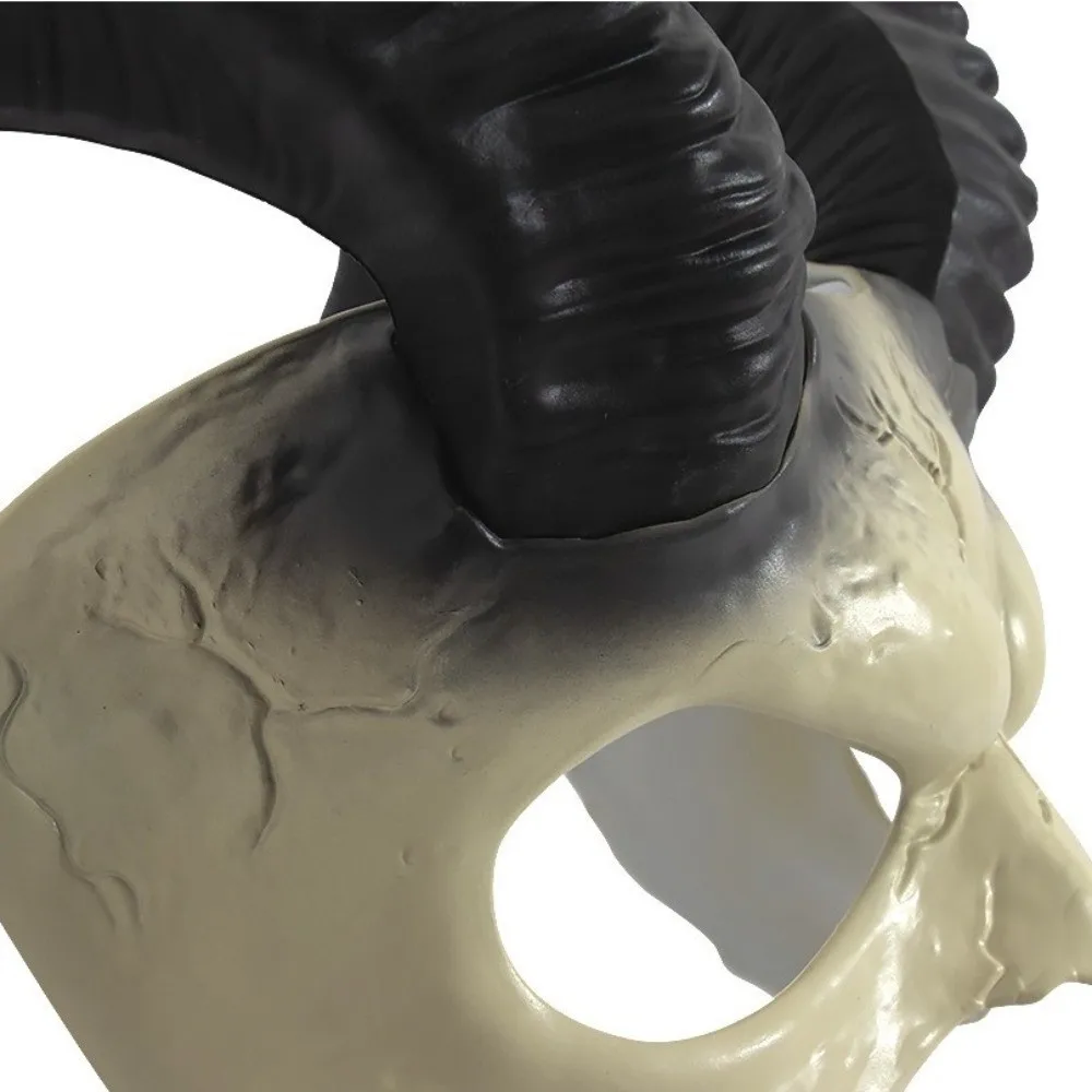 Engraçado animal máscara de halloween meia face plástico chifre de ovelha máscara festa adereços cosplay suprimentos demônio máscara homem