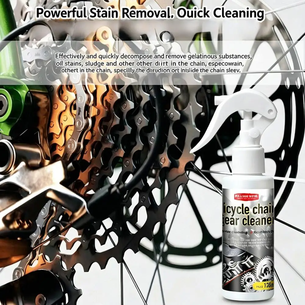 120ml Bike Chain Cleaner Lubricant Heavy Duty Degreaser Spray, Reduce Wear & Friction, Rust Protection Motorcycle Chain Cleaner