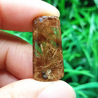Quartz home decoration crystal pendant, natural gold hair crystal polished hair stone mineral sample