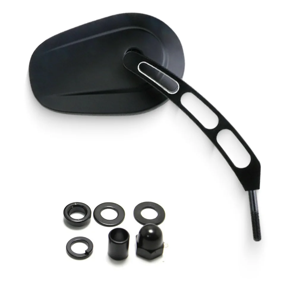 Pair Chrome Motorcycle Universal 8mm Rear View Side Mirrors For Harley-Davidson Street Glide Road King Fatboy