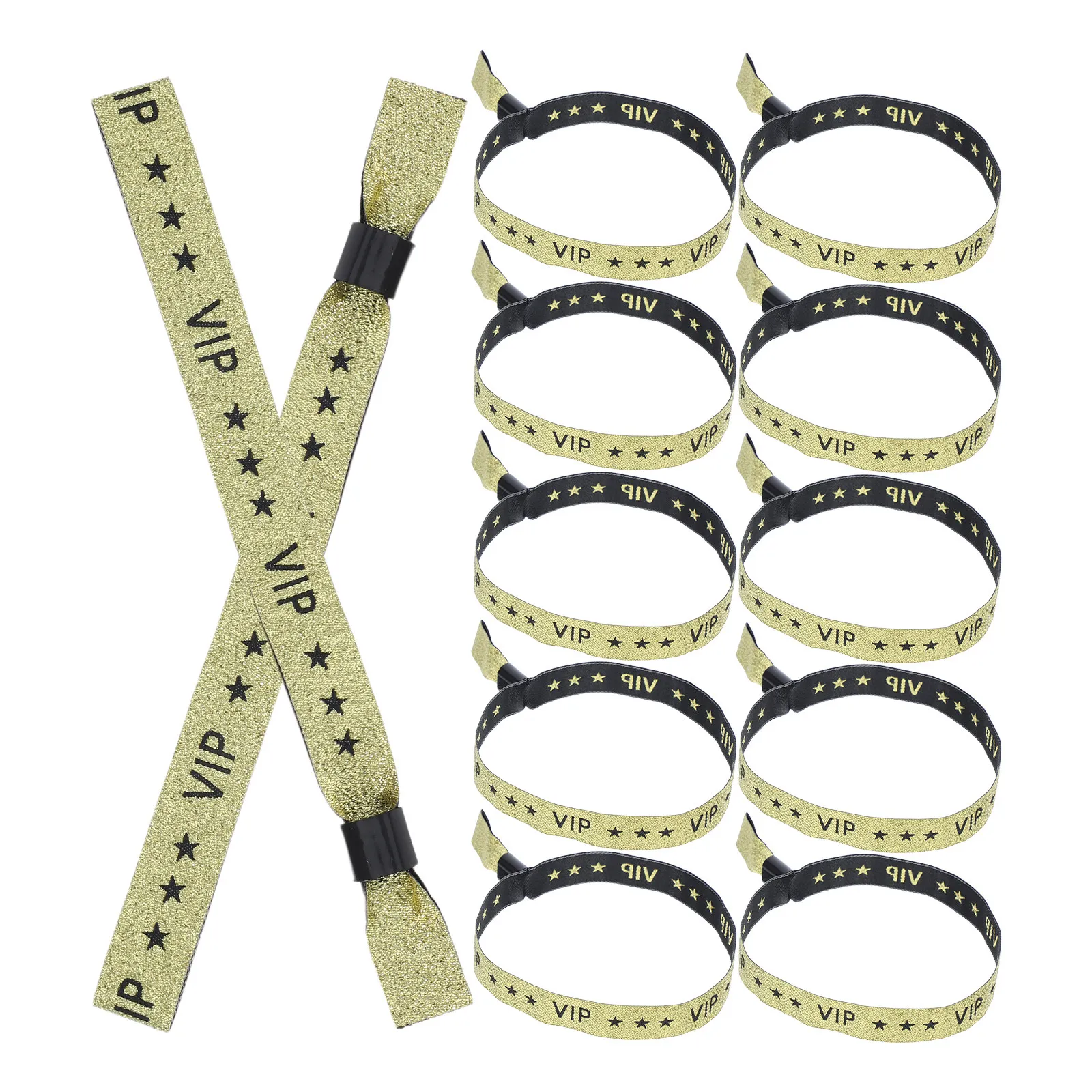 20pcs Vip Wristbands Waterproof For Party Concert Club Amusement Park Festivals Gold Fabric Event Bracelets Admission Bands - view 5