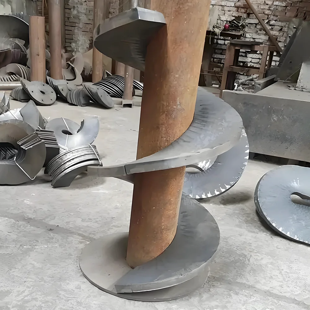 شفرات ناقل المسمار المخصصة شفرات المسمار الدوارة شفرات ناقلة من الفولاذ المقاوم للصدأ شفرات محمولة ولا تحتوي على شفرات مسننة #2