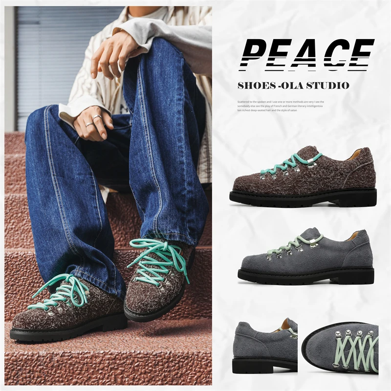 

Высококачественная кожаная мужская повседневная обувь ручной работы, дизайнерские кроссовки, модные мужские кожаные туфли дерби на открытом воздухе