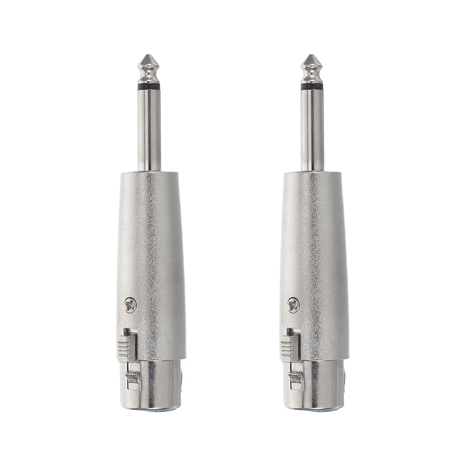

2Pcs 3 Pin Xlr Female Microphone Adapter Converter 6.35mm Mono Male Plug Cable Connector for Recording Live